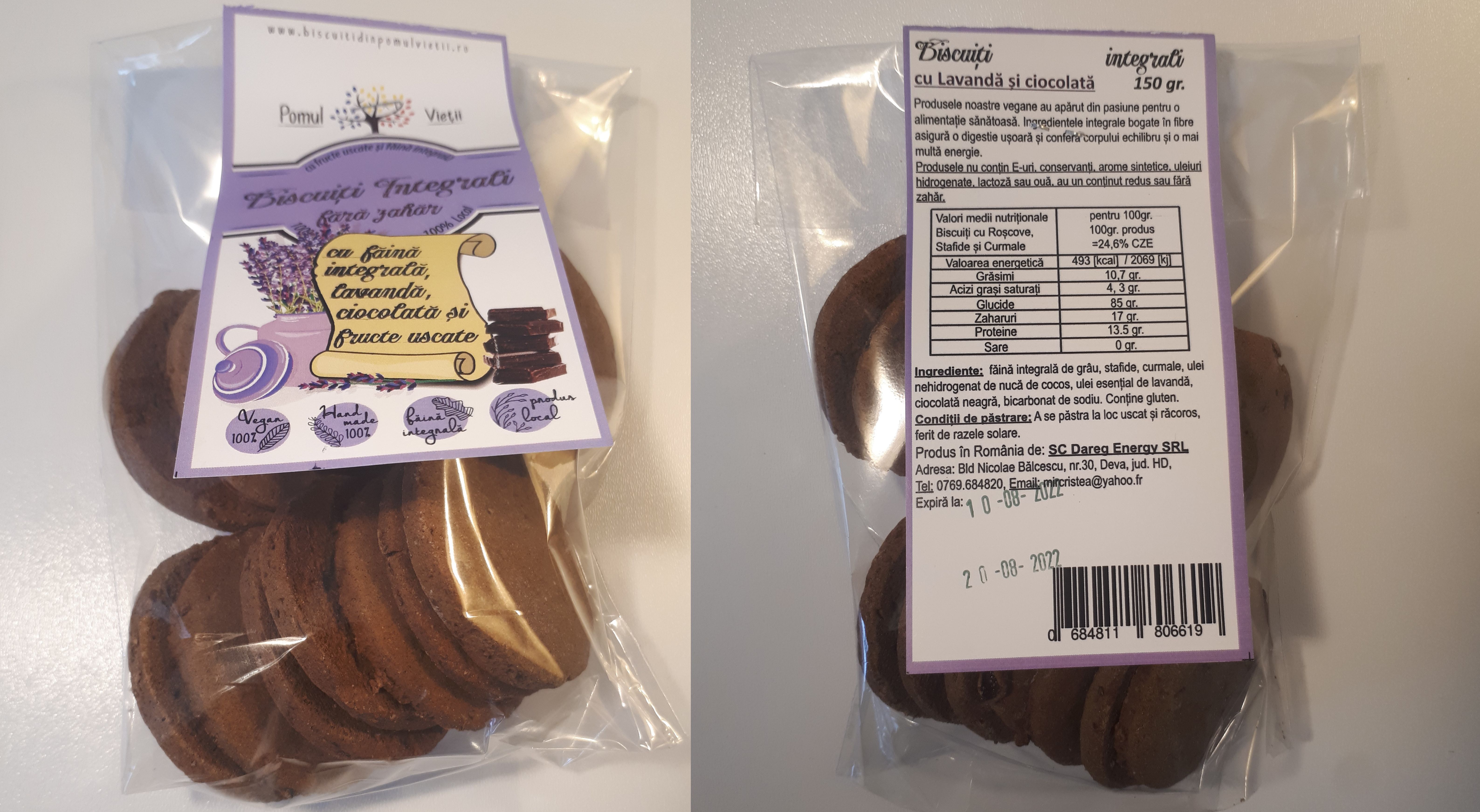 biscuiti cu lavanda ciocolata fructe uscate